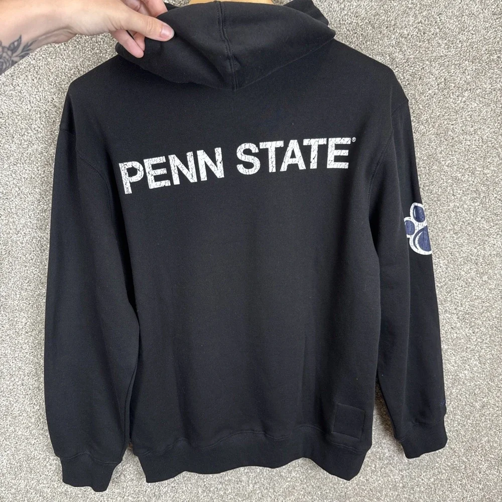 Mitchell & Ness Penn‎ State Nittany Lions Hoodie Mens Small Black Cracked Print
